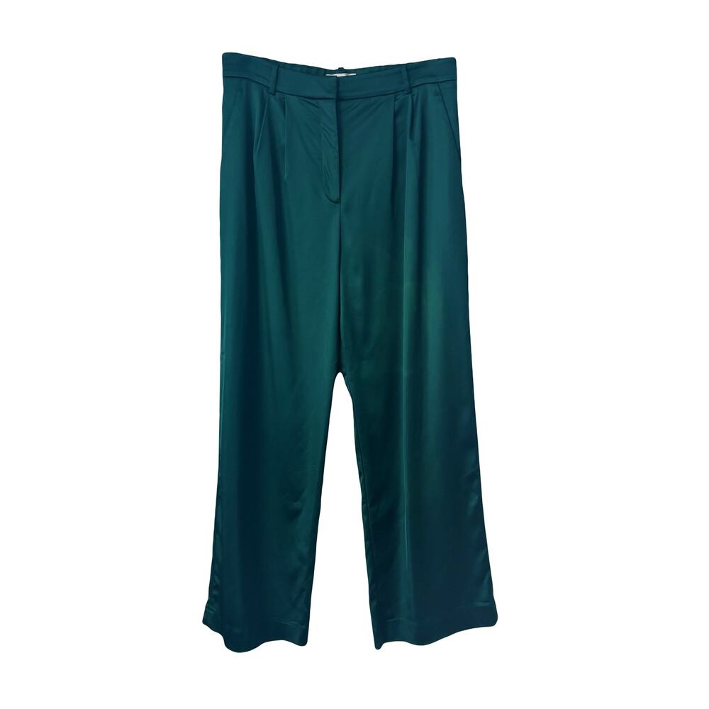 Abercrombie & Fitch Sloane Tailored Deep Green Satin Pants Sz 31